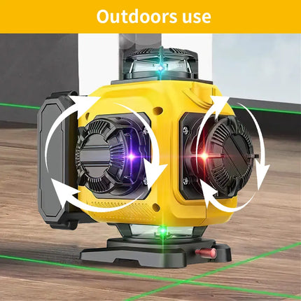 16-Linien 4D Laserwasserwaage, 360-Grad Selbstnivellierendes Kreuzlinienwerkzeug mit Fernbedienung und 8000mAh Akku
