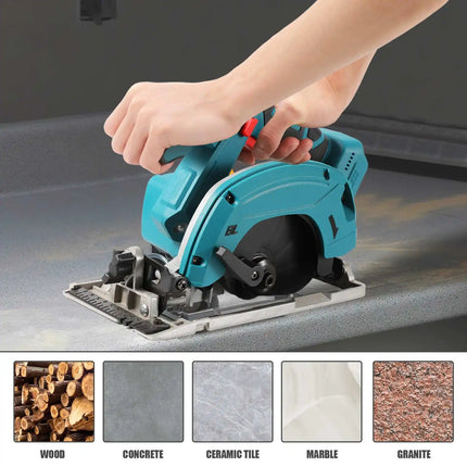 165mm Bürstenlose Kabellose Kreissäge, 18V Akku-betriebenes Holzschneidegerät Makita-kompatibel