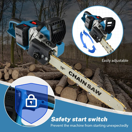 18 Zoll kabellose Elektrokettensäge 3000W Holzarbeiten Astschneider für Makita 18V Akkusystem