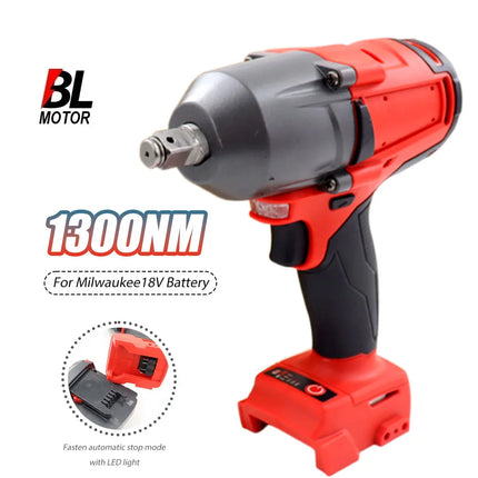 18V kabelloser bürstenloser Schlagschrauber 1/2-Zoll-Antrieb 1300NM hohes Drehmoment für Milwaukee-Akkus
