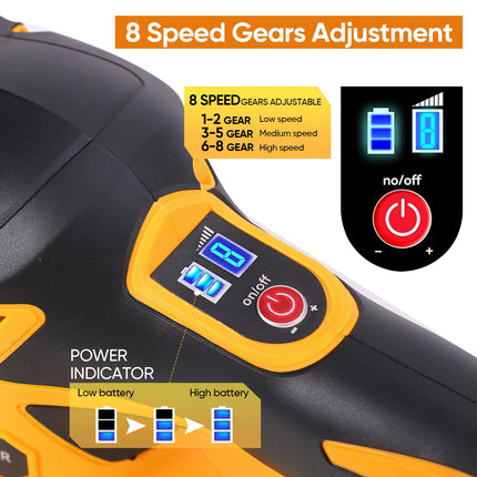 150mm Kabelloser elektrischer Autopolierer 21V 380W Gebürstete Poliermaschine mit 8-Gang Drehzahlregelung