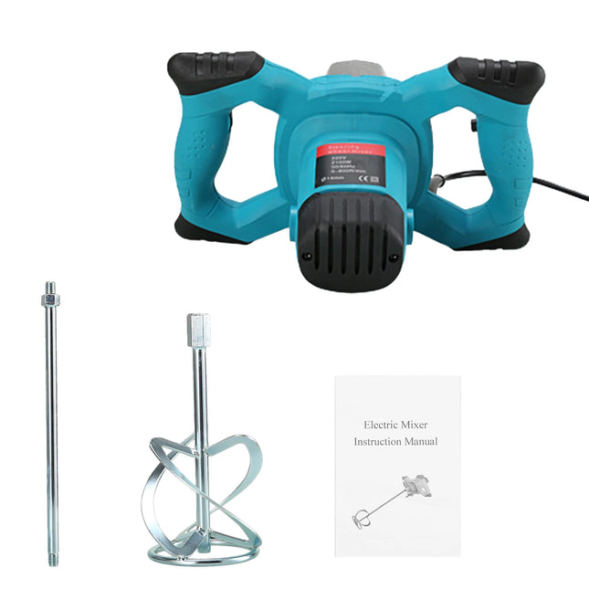 2100W Handheld Paddle Mixer 6-Speed Electric Stirrer Tool for Mortar Cement Plaster Paint Grout Mix