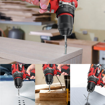 16,8V Akku Bürstenloser Schlagbohrschrauber 80NM Drehmoment 2-Gang Werkzeug mit 10mm Bohrfutter