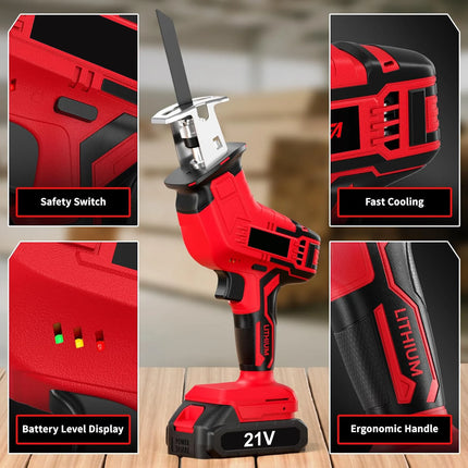 18V kabellose Säbelsäge mit stufenloser Geschwindigkeit 3500SPM für Holz und Metall, Makita Akku-kompatibel