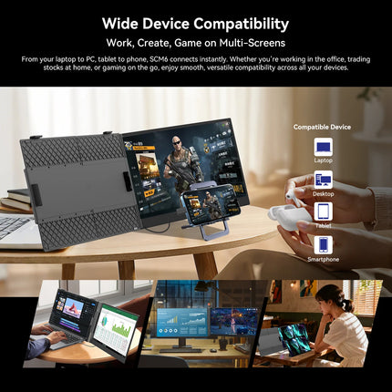 15,3 Zoll Tragbarer Monitor, 1080P FHD IPS Laptop-Bildschirm-Erweiterung, Dual-Display für Mac Windows Chrome