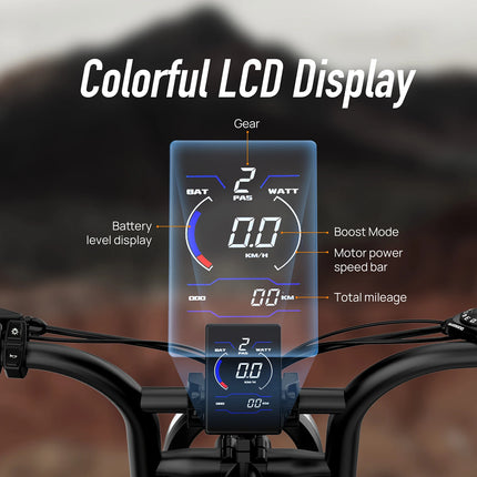 1500W Elektrisches Fat Tire Bike mit 48V 15,6Ah Akku, 45 km/h Geschwindigkeit, große Reichweite, Offroad-Mountainbike