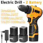 16,8V bürstenloser kabelloser Bohr- und Schrauberset mit 45Nm Drehmoment - zwei Akkus für Heimwerker-Reparaturen