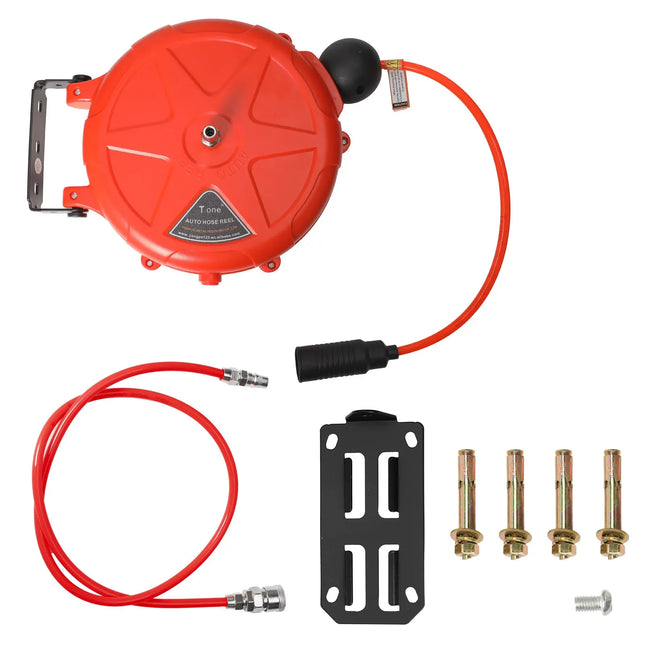 10m Retractable Air Hose Reel with 180 Degree Swivel Wall Mounted Automatic Rewind Compressor Tool
