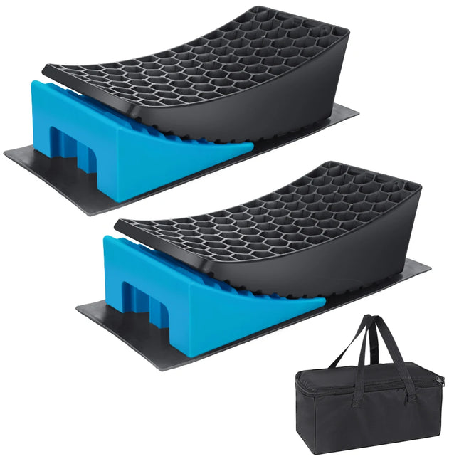 Heavy Duty RV Leveling Ramps with Grip Mats and Storage Bag for Camper Trailer and Motorhome Support