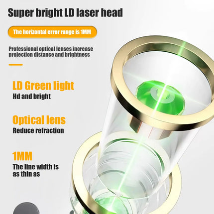 Livella laser verde 3D a 12 linee autolivellante con strumento orizzontale e verticale a 360 gradi con batteria 12V