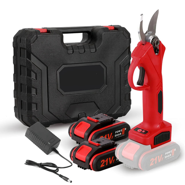 21V Kabellose elektrische Gartenschere mit bürstenlosem Motor, 30mm Schnittkapazität, 2 Akkus inklusive