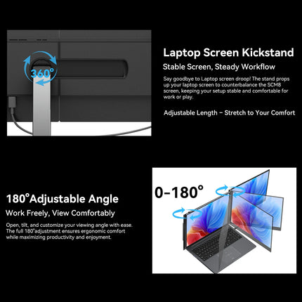15,3 Zoll Tragbarer Monitor, 1080P FHD IPS Laptop-Bildschirm-Erweiterung, Dual-Display für Mac Windows Chrome