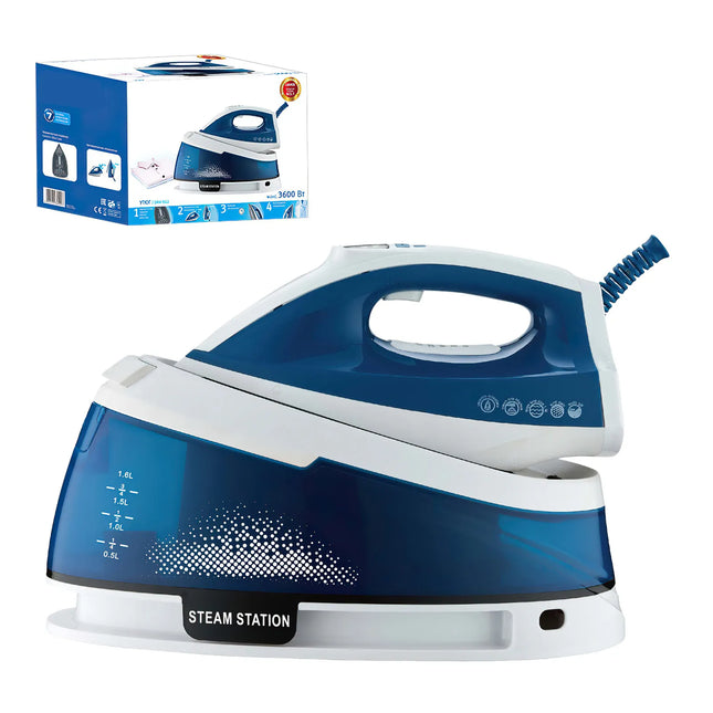 3600W Portable Steam Iron with Adjustable Ceramic Soleplate and Large Water Tank for Fabric Care