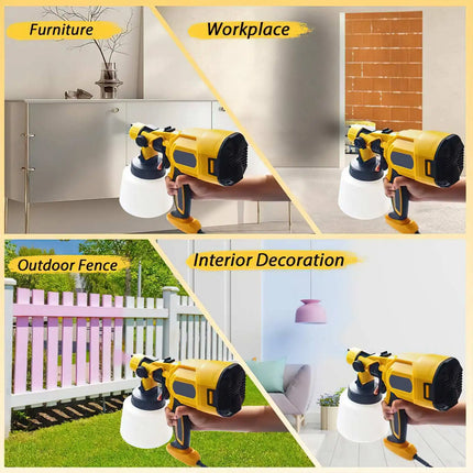 1000W Electric Paint Sprayer with 1400ml Container and 6 Copper Nozzles for Home Furniture Projects