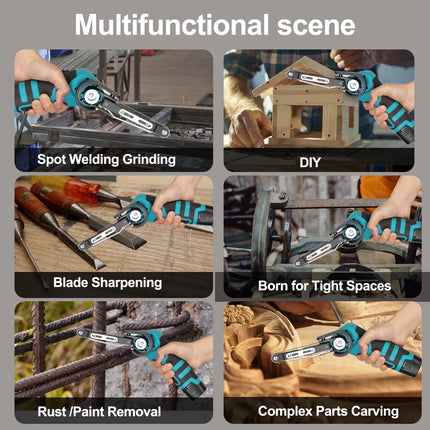 16,8V Akku-Mini-Bandschleifer und Winkelschleifer Elektrowerkzeug mit 15 Schleifbändern und 2 Akkus
