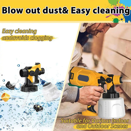 1000W Electric Paint Sprayer with 1400ml Container and 6 Copper Nozzles for Home Furniture Projects