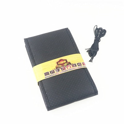 Universal 38cm Artificial Leather Steering Wheel Cover DIY Stitching Kit with Needles and Thread