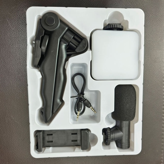 Portable Desktop LED Ring Fill Light with Microphone Kit for Professional Video Conference Calls