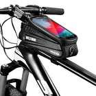 Waterproof Hard Shell Bicycle Front Frame Bag with Touch Screen Phone Mount for Mountain Bikes