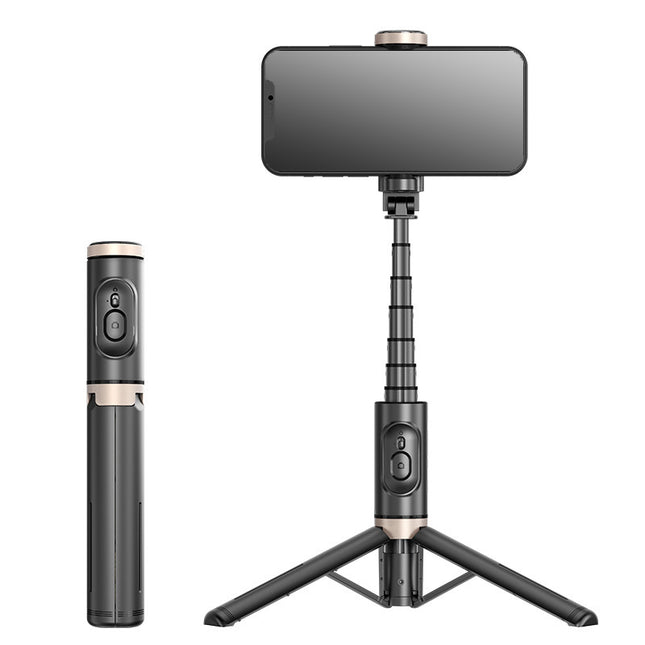 Wireless Bluetooth Selfie Stick Tripod with Rotating Fill Light for Live Streaming and Vlogging