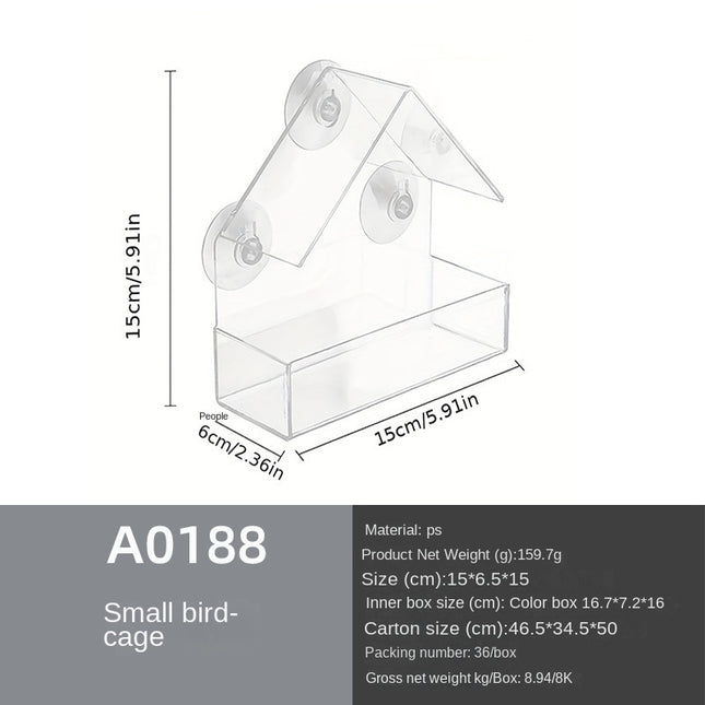 Transparent Plastic Hummingbird Feeder Outdoor Bird Nest with Strong Adhesive Clear Full View