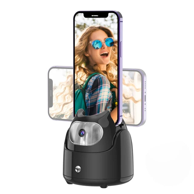 360 Rotation Automatic Face Tracking Phone Holder AI Gimbal Tripod for Live Streaming Vlog Video