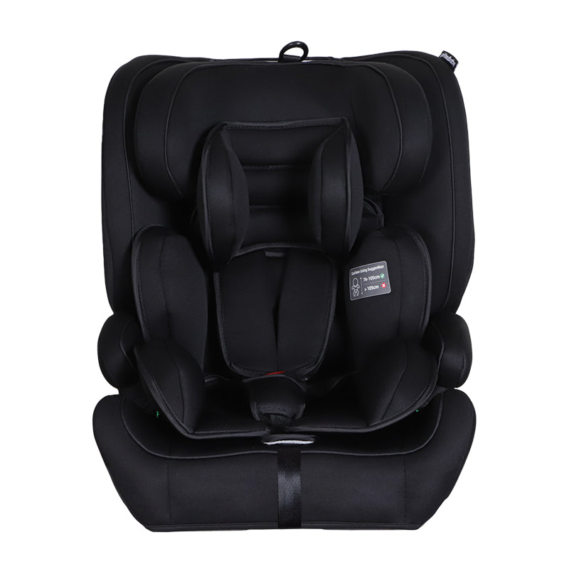 GiftedBaby HC02S Universal ISOFIX Car Seat 76–150 cm ECE R129 i-Size 5-Point Safety System Adjustable Headrest Insert Cushion Removable and Washable Cover Colors Black/Black+Grey
