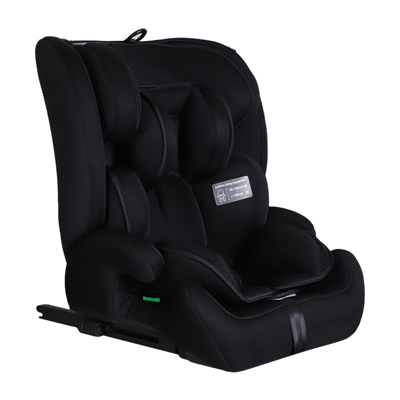 GiftedBaby HC02S Universal ISOFIX Car Seat 76–150 cm ECE R129 i-Size 5-Point Safety System Adjustable Headrest Insert Cushion Removable and Washable Cover Colors Black/Black+Grey