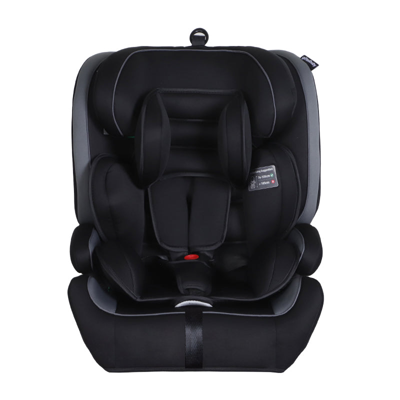 GiftedBaby HC02S Universal ISOFIX Car Seat 76–150 cm ECE R129 i-Size 5-Point Safety System Adjustable Headrest Insert Cushion Removable and Washable Cover Colors Black/Black+Grey