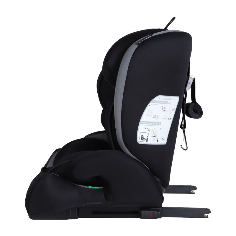GiftedBaby HC02S Universal ISOFIX Car Seat 76–150 cm ECE R129 i-Size 5-Point Safety System Adjustable Headrest Insert Cushion Removable and Washable Cover Colors Black/Black+Grey