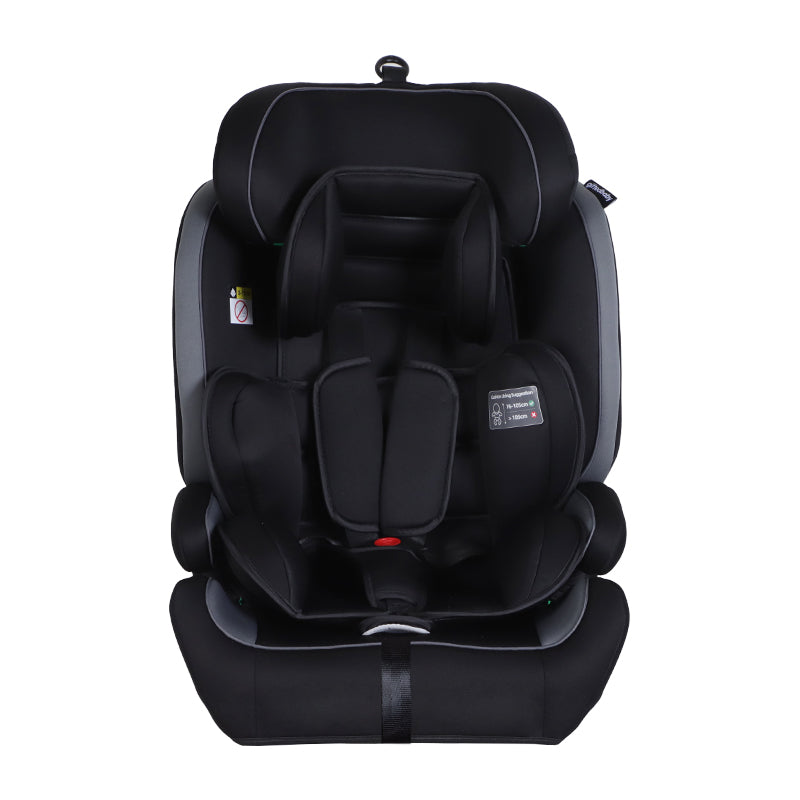 GiftedBaby HC02S Universal ISOFIX Car Seat 76–150 cm ECE R129 i-Size 5-Point Safety System Adjustable Headrest Insert Cushion Removable and Washable Cover Colors Black/Black+Grey