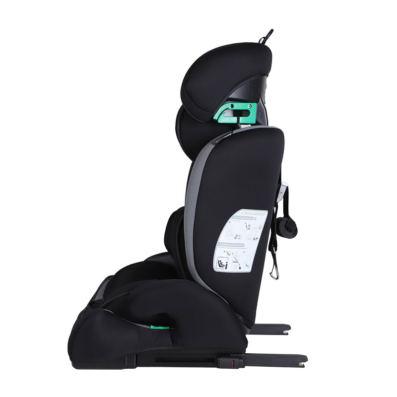 GiftedBaby HC02S Universal ISOFIX Car Seat 76–150 cm ECE R129 i-Size 5-Point Safety System Adjustable Headrest Insert Cushion Removable and Washable Cover Colors Black/Black+Grey