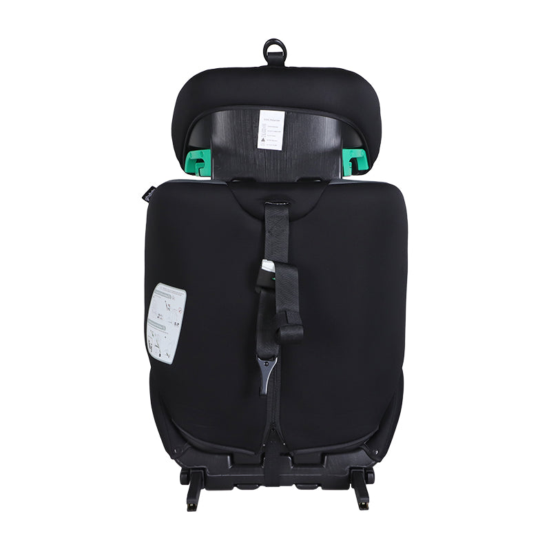 GiftedBaby HC02S Universal ISOFIX Car Seat 76–150 cm ECE R129 i-Size 5-Point Safety System Adjustable Headrest Insert Cushion Removable and Washable Cover Colors Black/Black+Grey