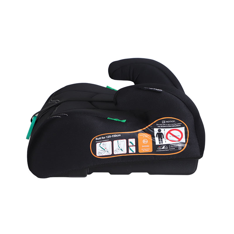 GiftedBaby HF06S Universal Car Booster Seat ECE R129 i-Size for Children 125–150 cm No ISOFIX Fits All Cars Safety Comfort Travel Ergonomic Lightweight Design Removable and Washable Cover Colors Black/Black+Grey