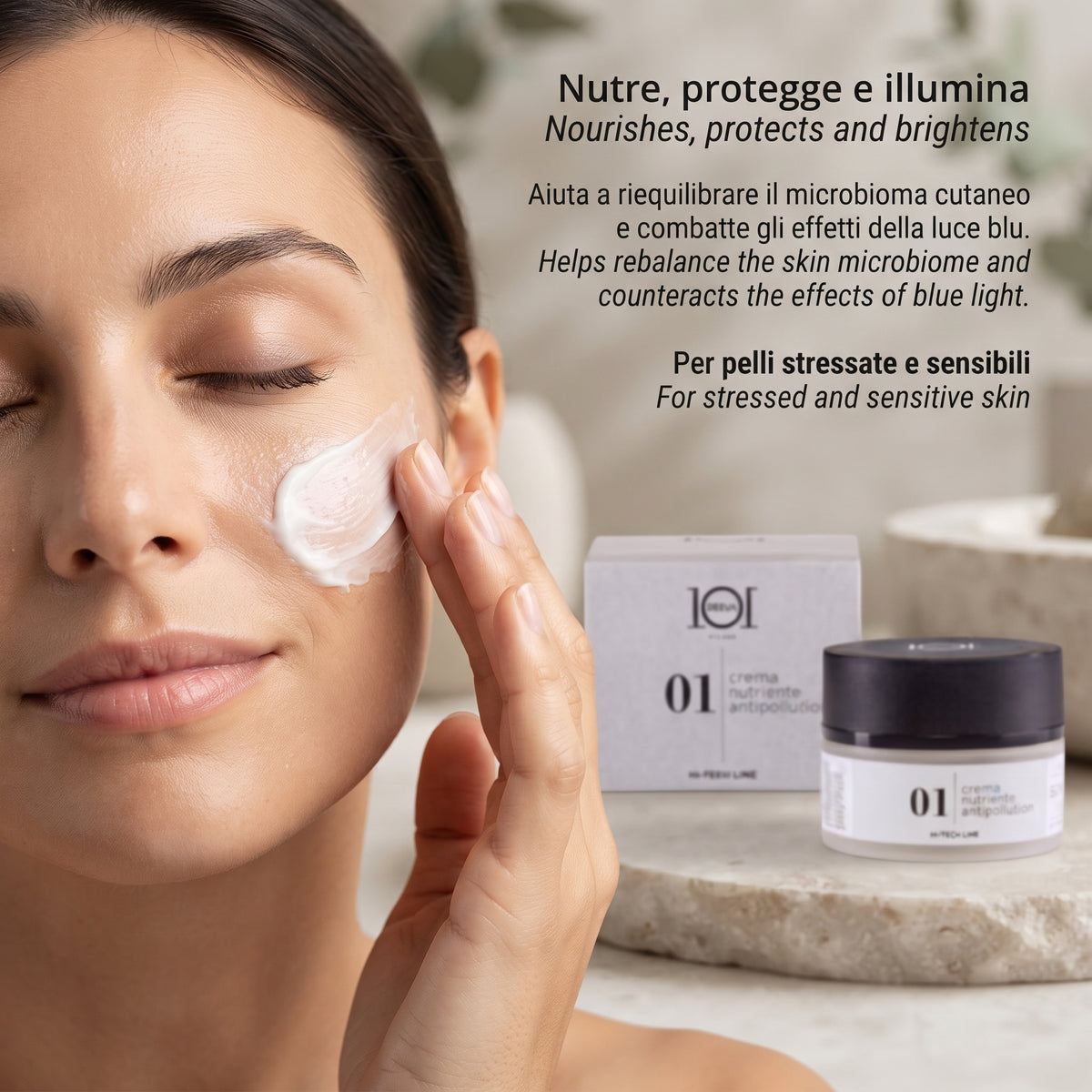 101 Cosmetica Nourishing Anti-Pollution Face Cream Made in Italy – Hi-Tech Line 50 ml