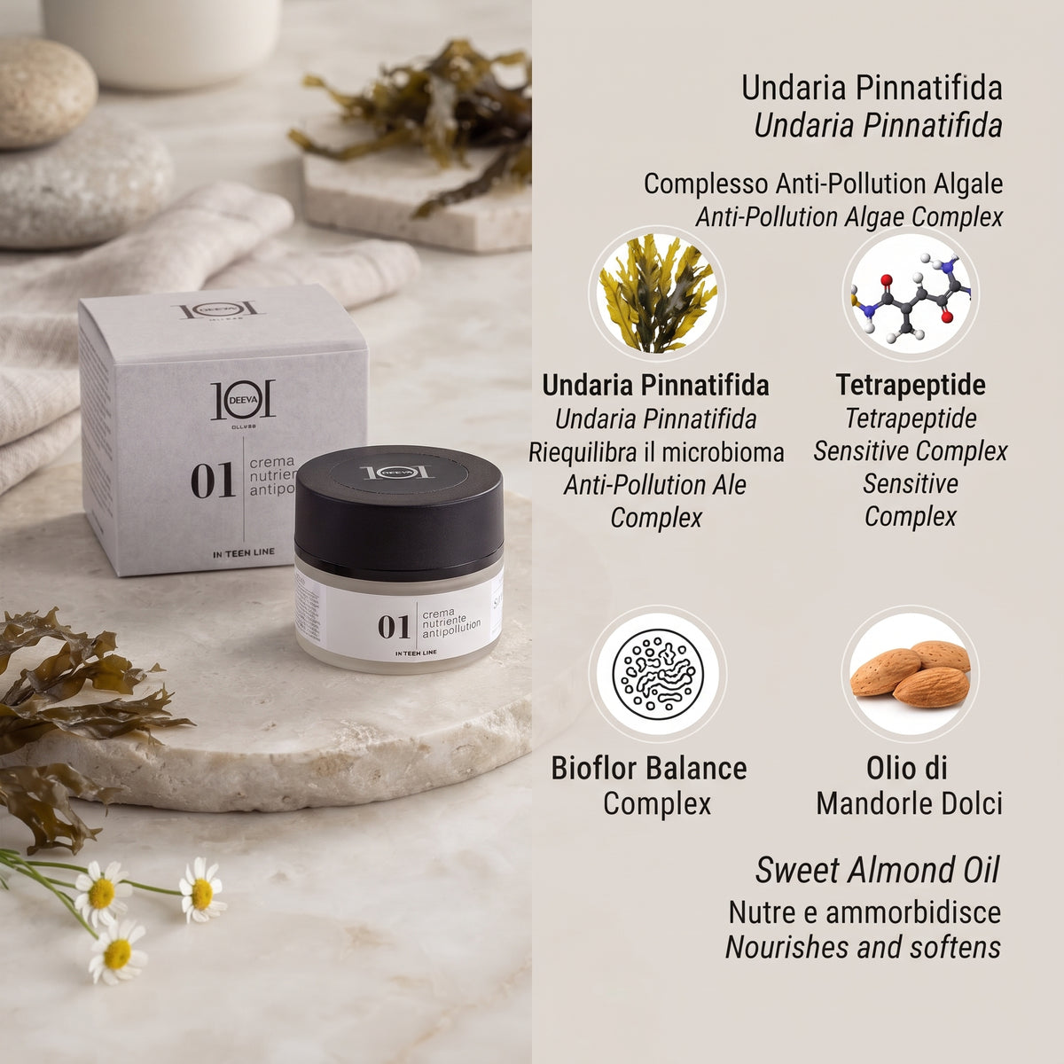 101 Cosmetica Nourishing Anti-Pollution Face Cream Made in Italy – Hi-Tech Line 50 ml