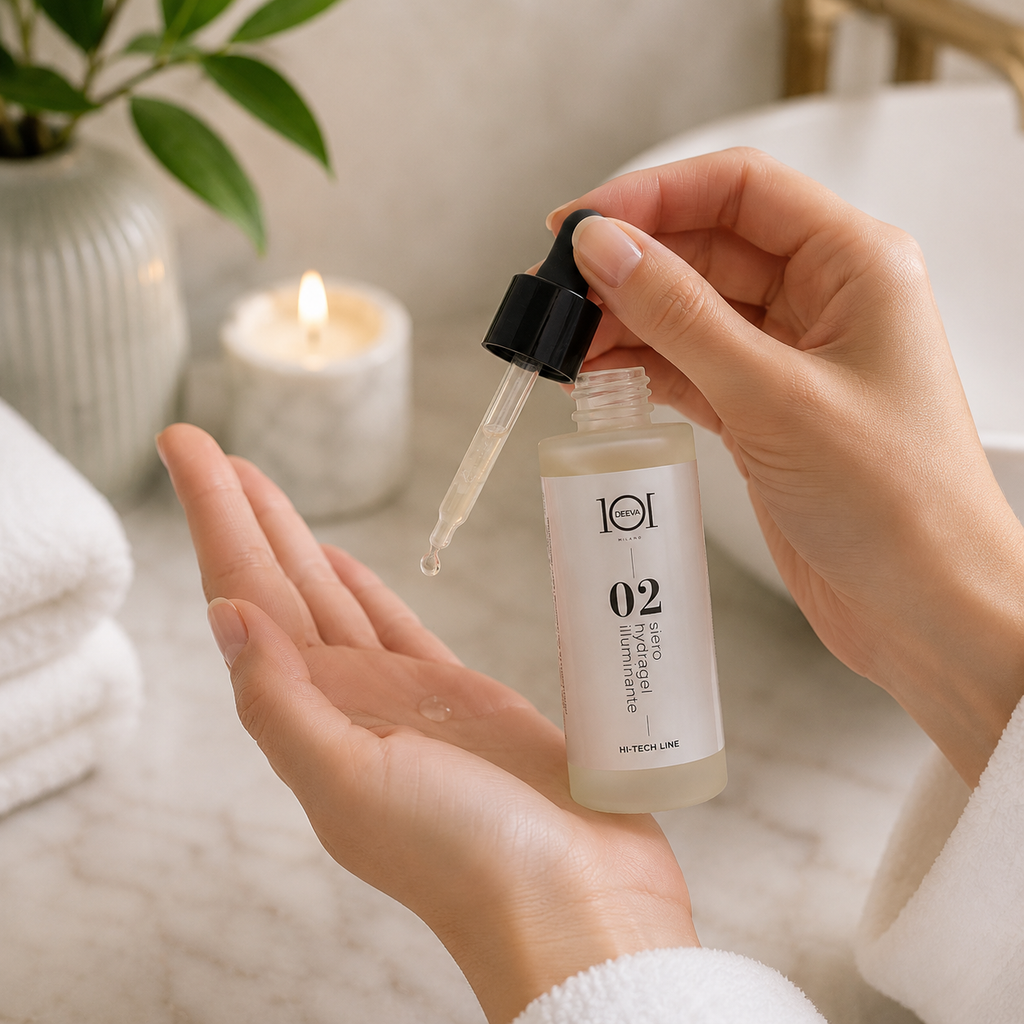 101 Cosmetica Aufhellendes Hydragel-Gesichtsserum gegen Umweltverschmutzung Made in Italy – Hi-Tech Line 30 ml