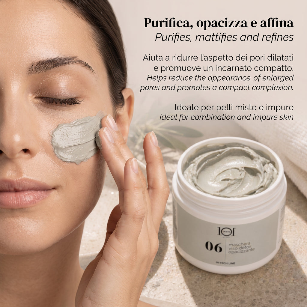 101 Cosmetica Detox Mattifying Face Mask for Combination and Impure Skin Made in Italy – Hi-Tech Line 250 ml
