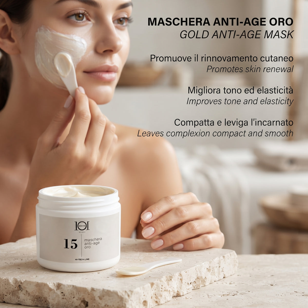101 Cosmetica Gold Anti-Age Face Mask for Skin Lacking Tone and Elasticity Made in Italy – Hi-Tech Line 500 ml
