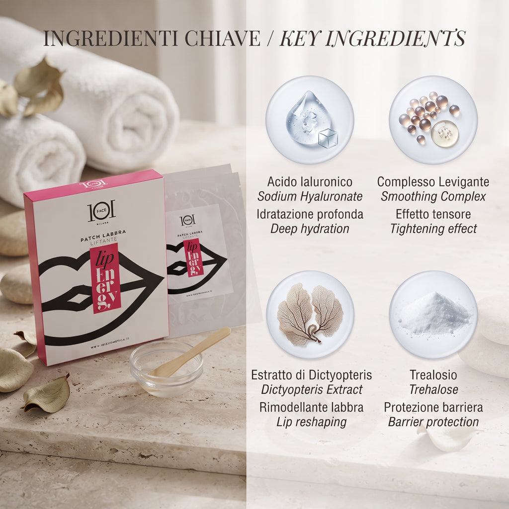 101 Cosmetica Lifting-Lippenpatch Made in Italy – Lip Energy Line Packung mit 3 Patches zu je 5 ml