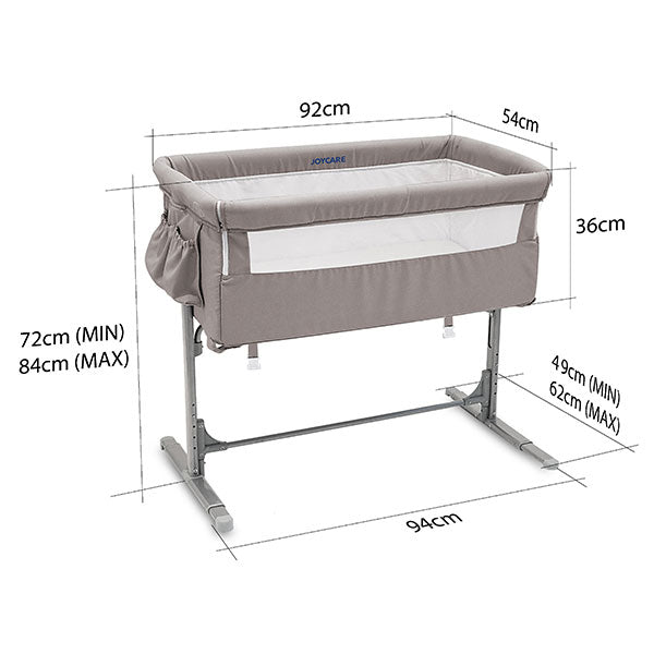 Culla Fianco Letto in Tessuto sfoderabile, Borsa Viaggio, JOYCARE® "Coccolami"