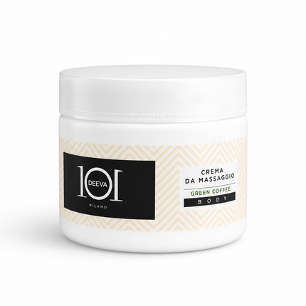 101 Cosmetica Green Coffee Body Massage Cream for Professional Treatments Made in Italy – Green Coffee Line 500 ml