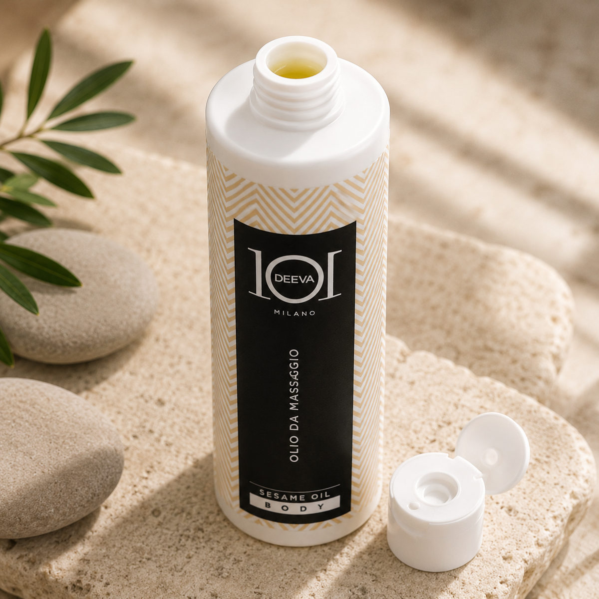 101 Cosmetica Sesame Body Massage Oil for Sensitive Skin Made in Italy – Green Coffee Line 500 ml