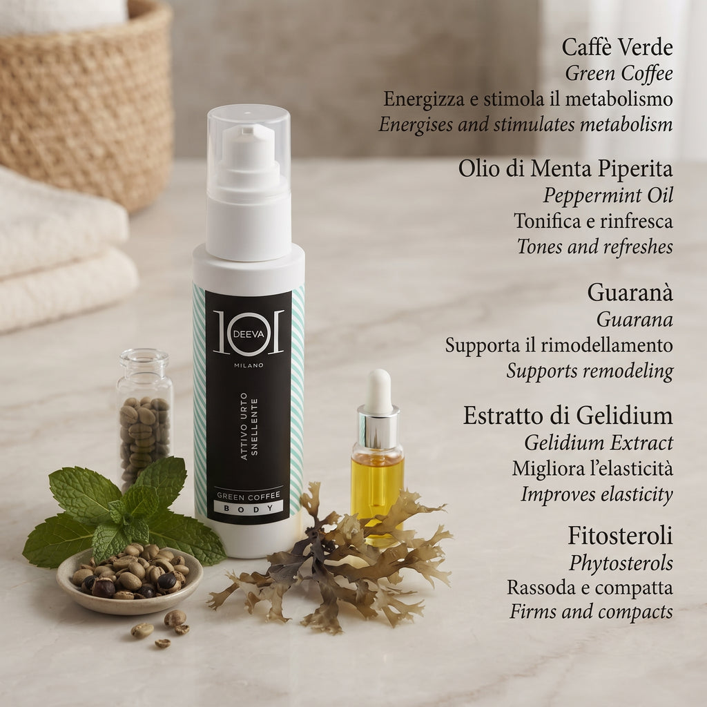 101 Cosmetica Intensiv schlankmachendes Aktivkonzentrat für lokalisierte Fettansammlungen Made in Italy – Green Coffee Line 100 ml