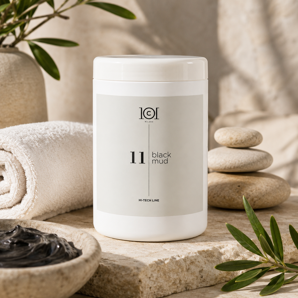 101 Cosmetica Black Mud Exfoliating and Purifying Body Treatment for Cellulite-Prone Skin Made in Italy – Hi-Tech Line 1000 ml