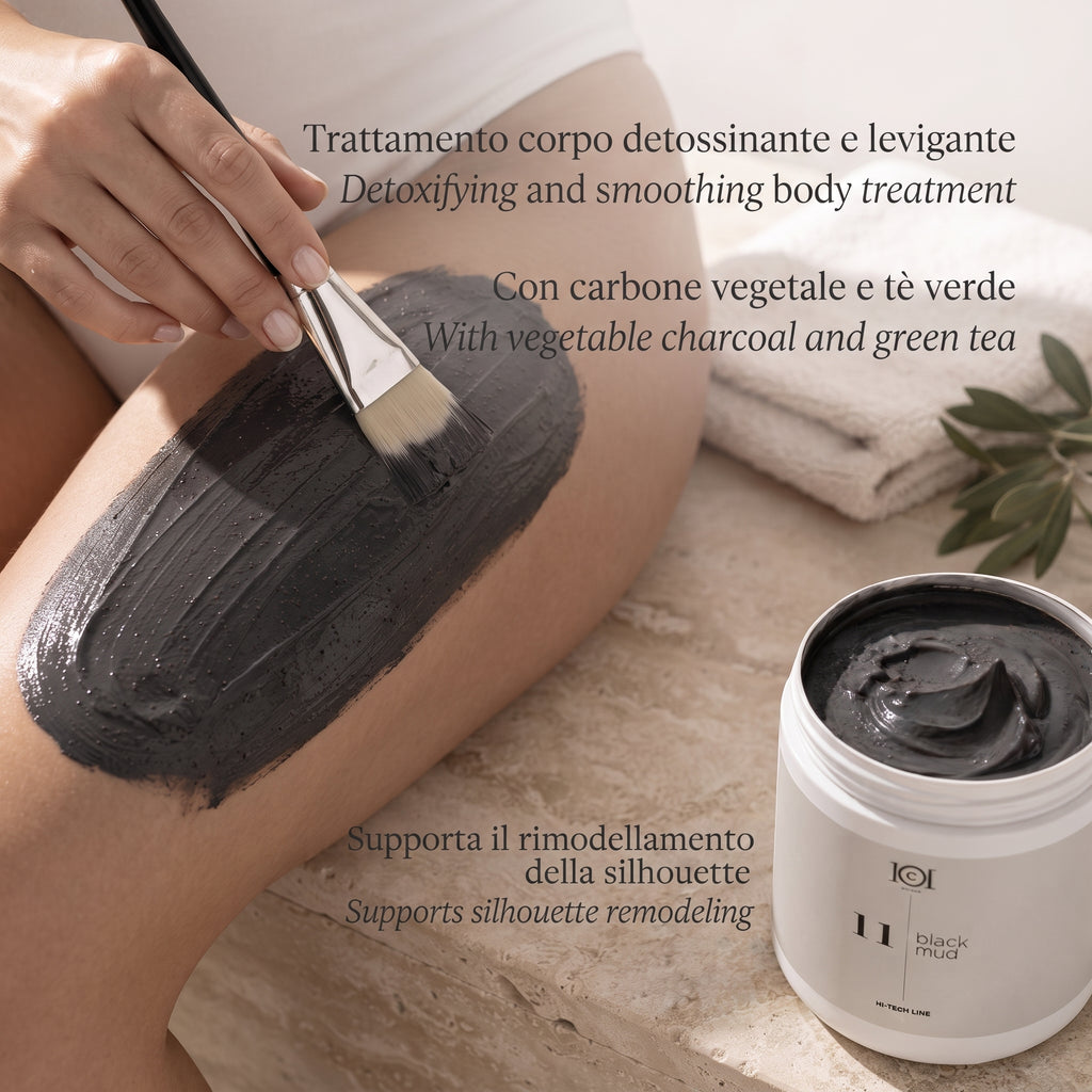 101 Cosmetica Black Mud Exfoliating and Purifying Body Treatment for Cellulite-Prone Skin Made in Italy – Hi-Tech Line 1000 ml