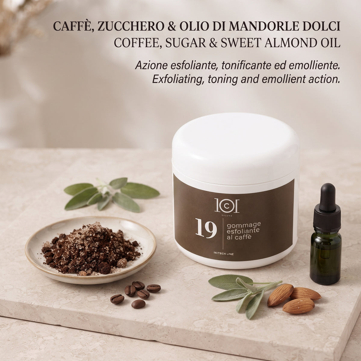 101 Cosmetica Coffee Exfoliating Body Gommage for Toning and Energising Care Made in Italy – Hi-Tech Line 500 ml