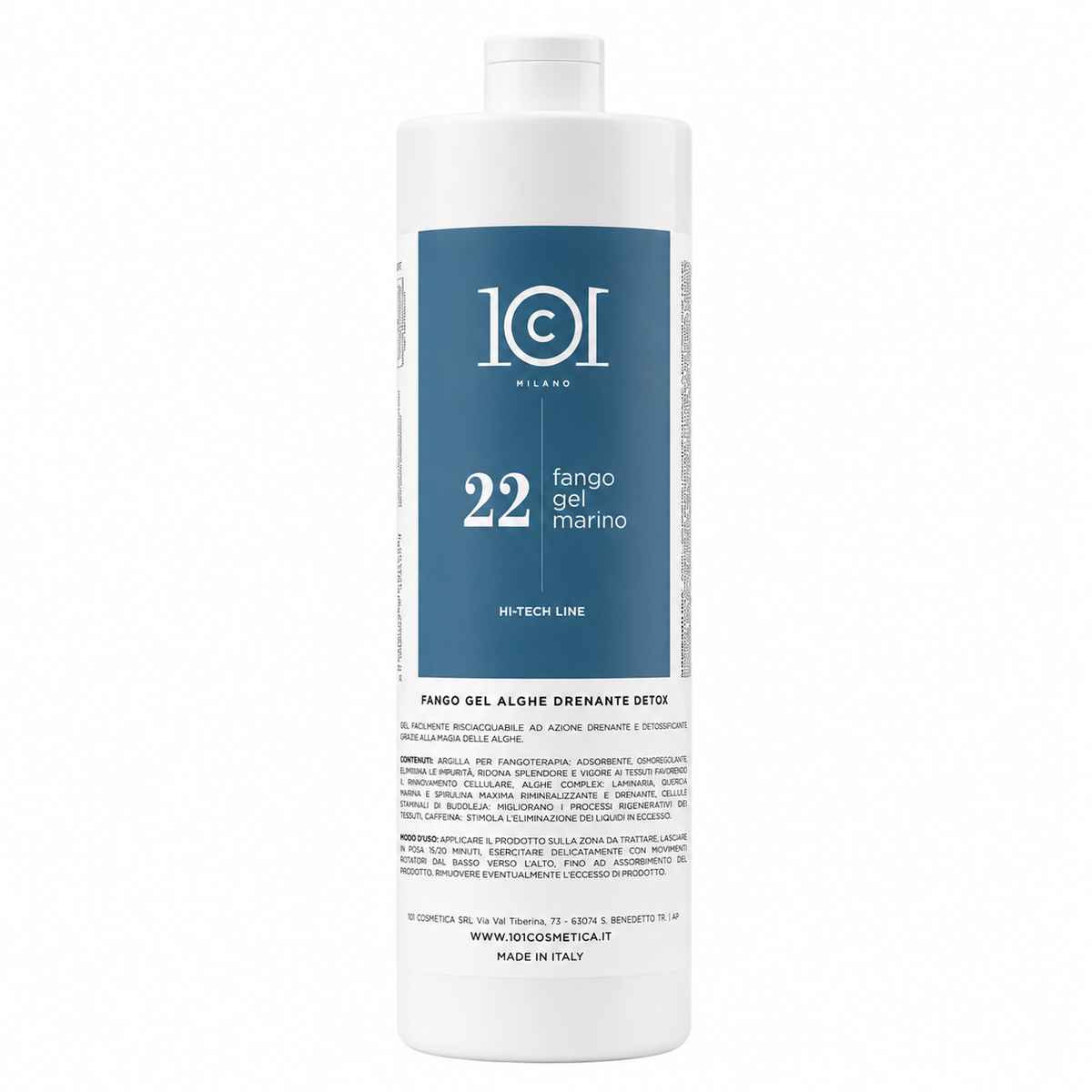 101 Cosmetica Marine Algae Gel Mud Draining and Detox Body Treatment Made in Italy – Hi-Tech Line 1000 ml