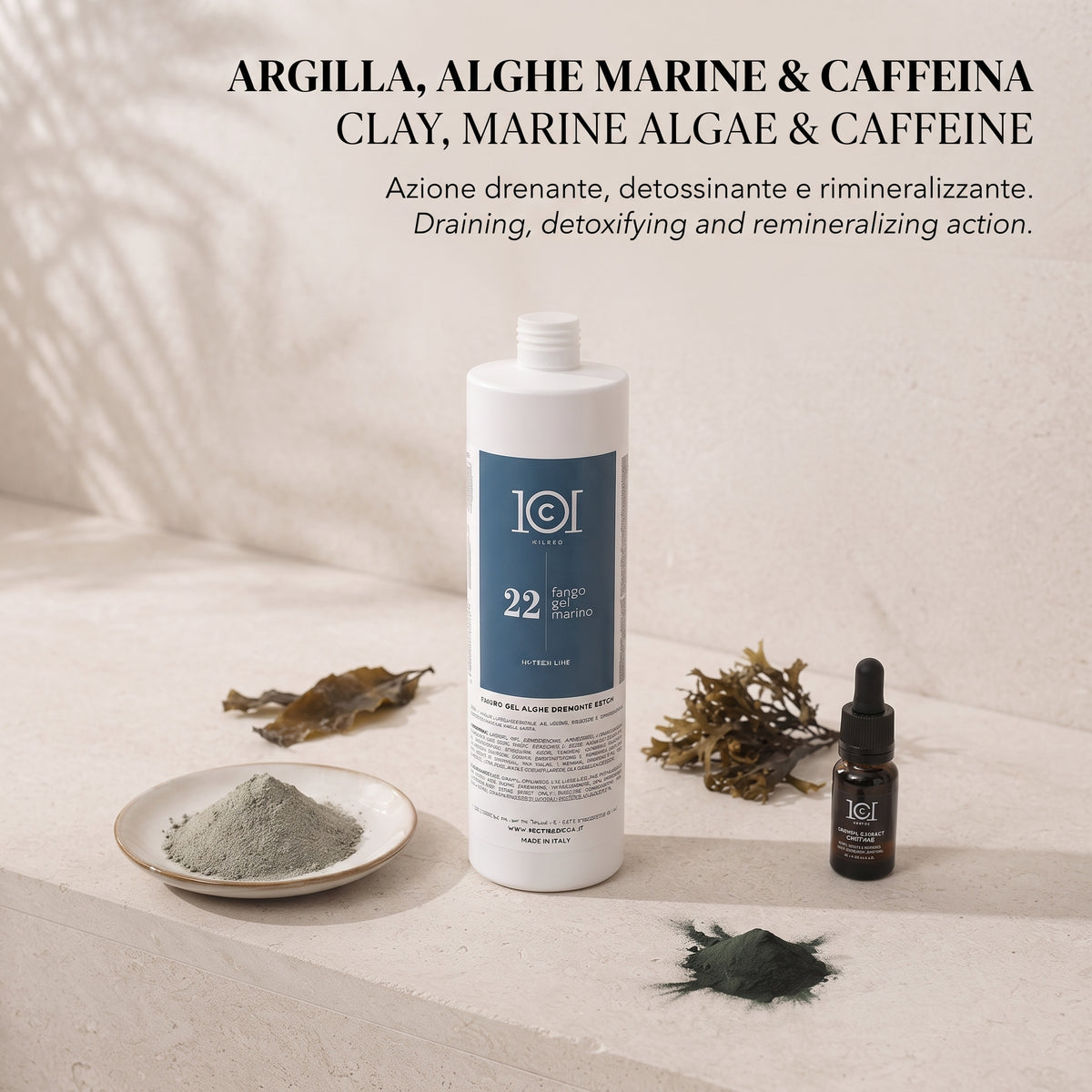 101 Cosmetica Marine Algae Gel Mud Draining and Detox Body Treatment Made in Italy – Hi-Tech Line 1000 ml