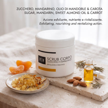 101 Cosmetica Sugar and Mandarin Exfoliating and Hydrating Body Scrub Made in Italy 250 ml